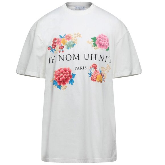 NEW  Ih Nom Uh Nit Floral Print T-shirt In White Size XLarge - Picture 2 of 3